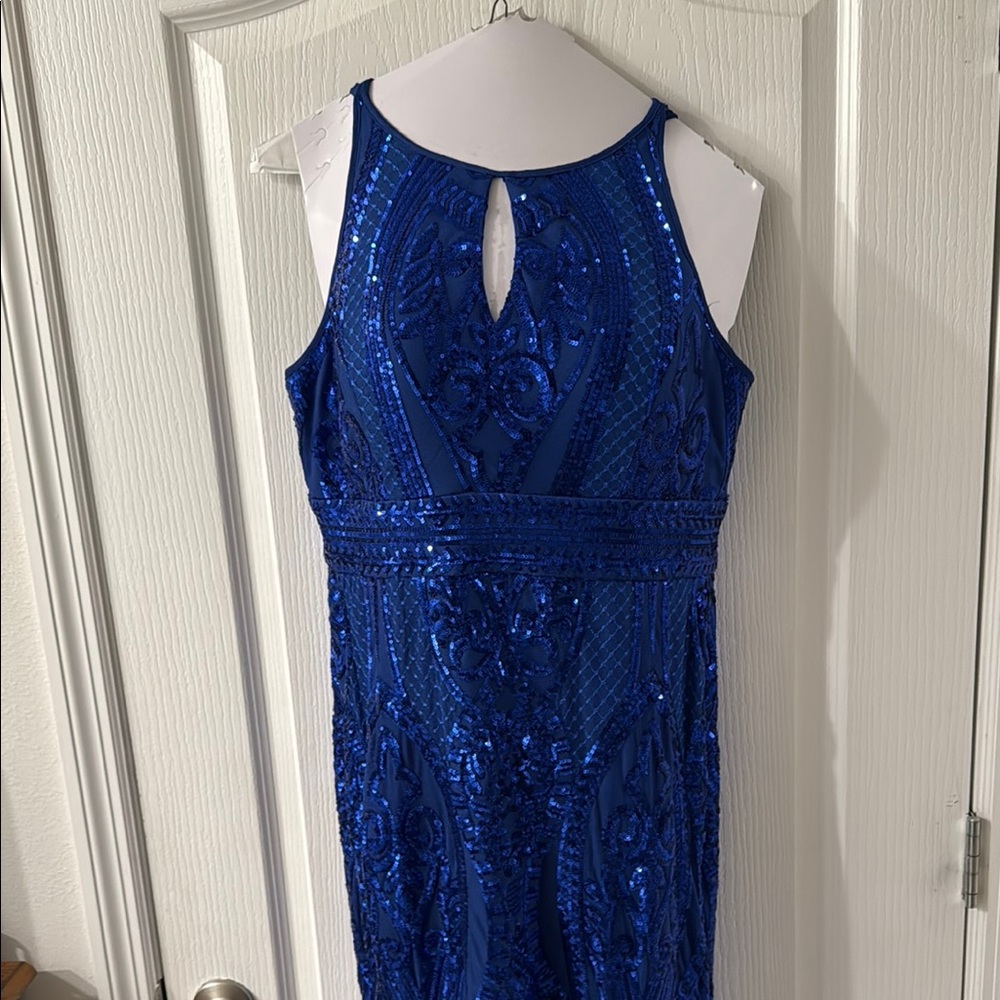 Elegant Blue Sequin Dress